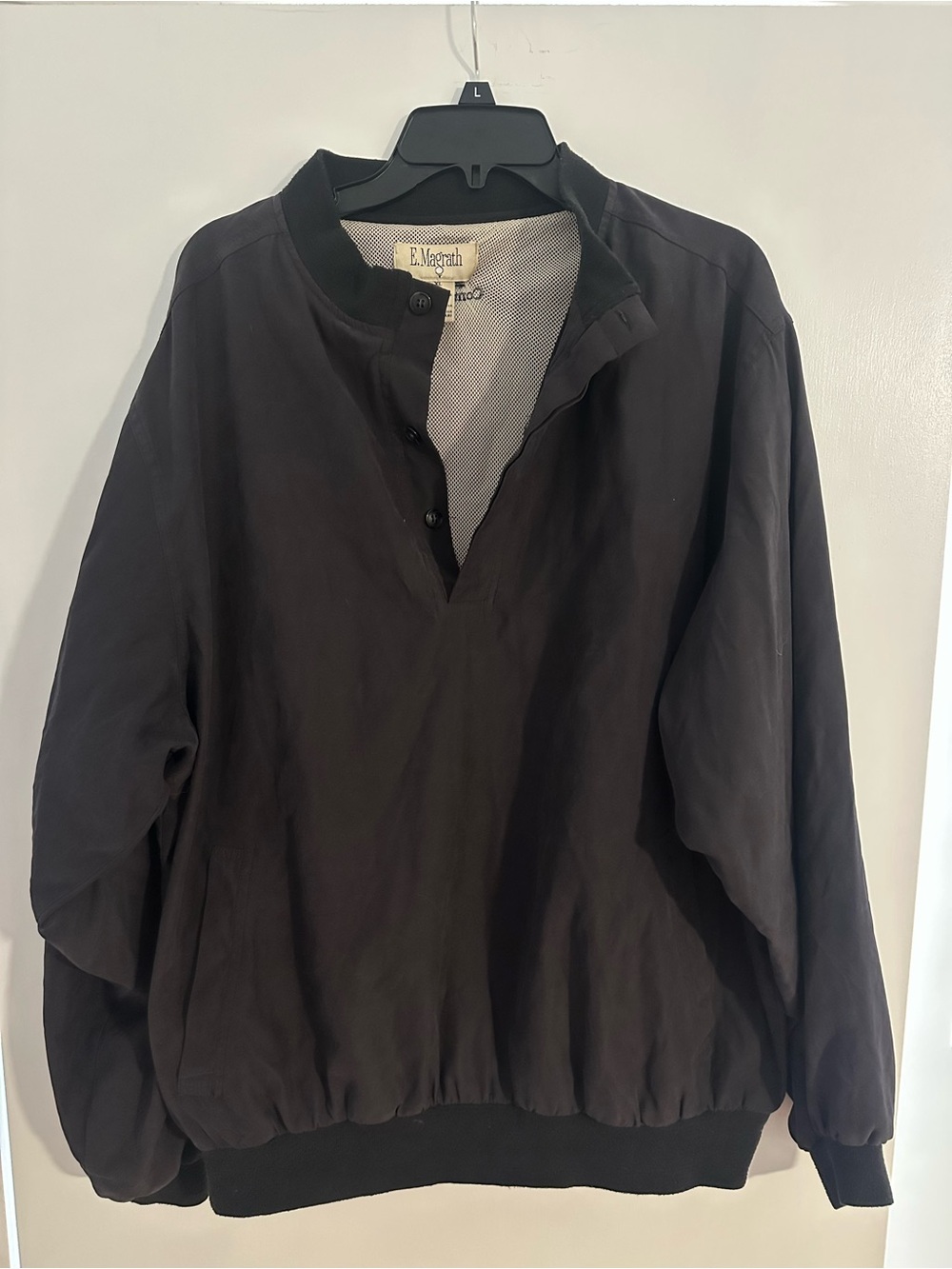 Black Vintage Bomber Pullover Jacket